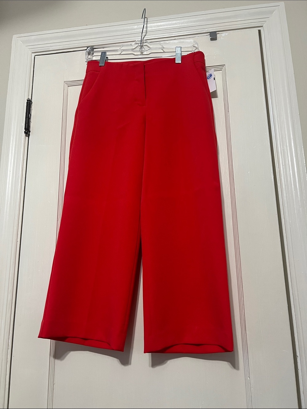 Express Bold Red flare cropped dress pants